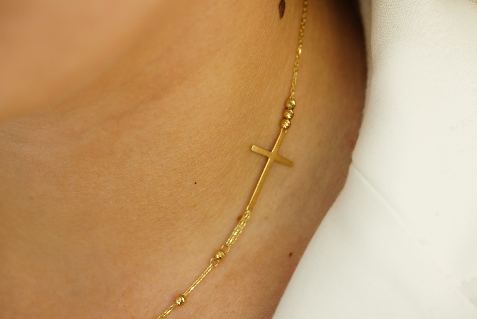 14k Rosary Necklace and FREE Earring