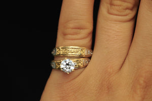 14k Trio Set Love White and Gold