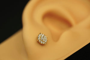 10k Moisanite Round Earring