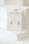 14k Baby Earrings - Heart Hanging
