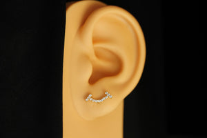 14k Smile Crystals Stud Earrings