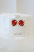 10k Earrings - Big Ladybug