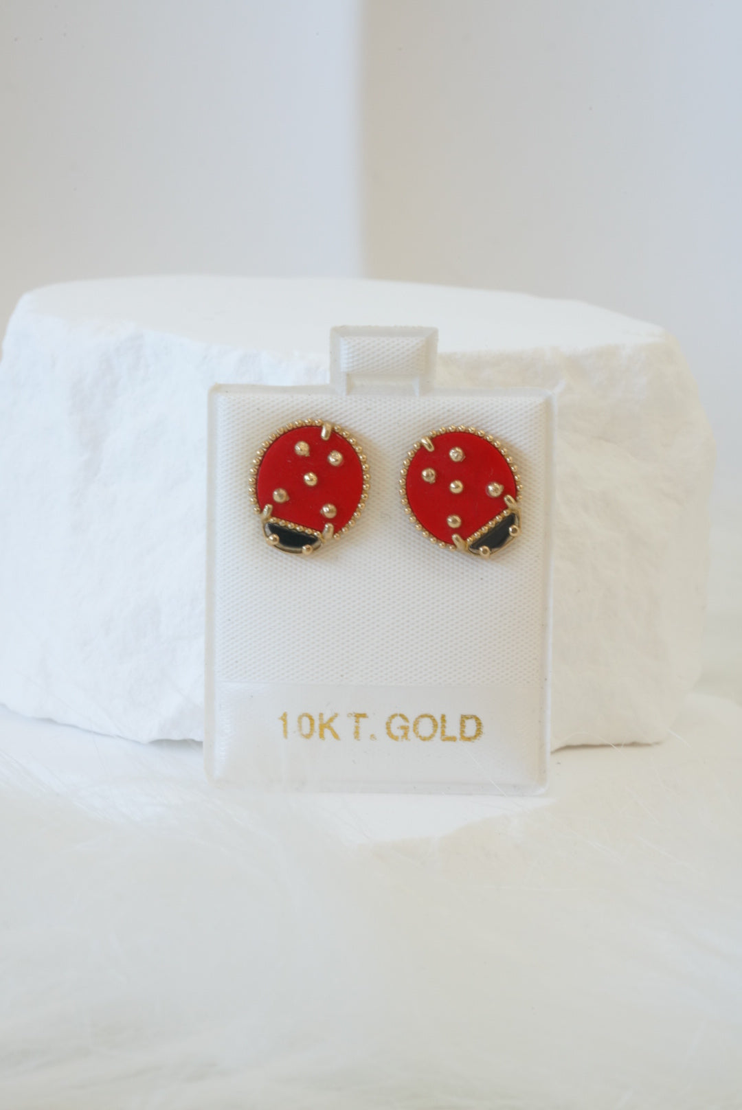 10k Earrings - Big Ladybug