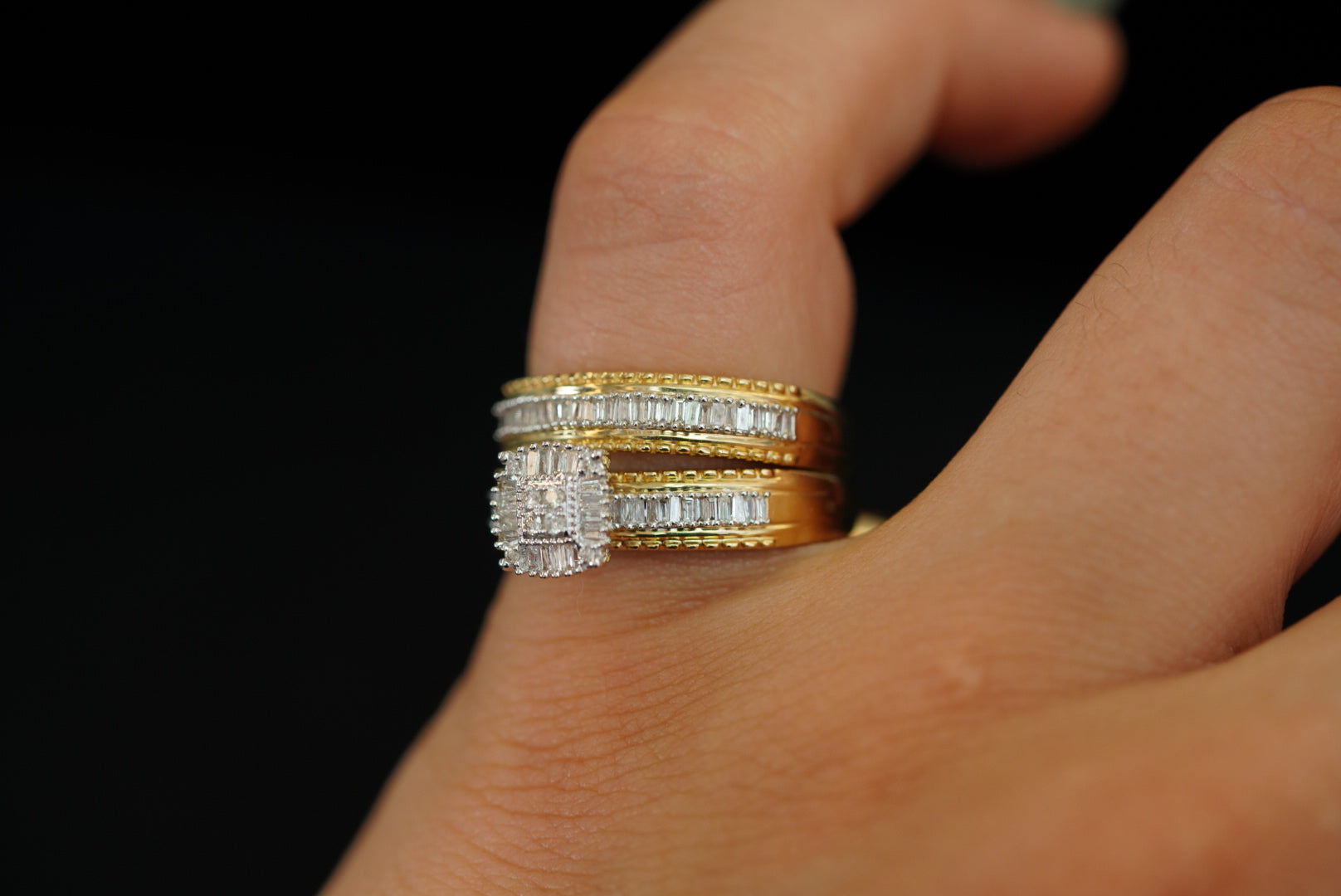 14k Diamond Matrimony Trio Ring Set