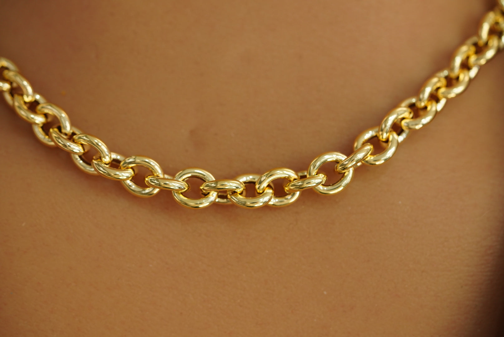 14k Thick Rolo Necklace