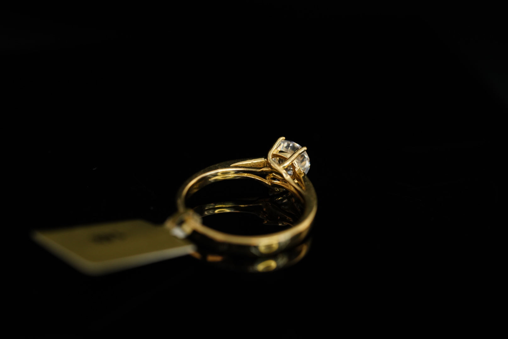 14k Crystal Engagement Ring