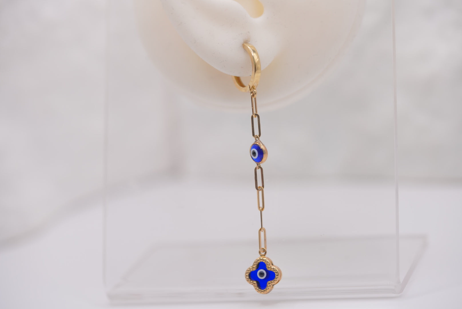 10k Hoop Earrings - Lucky Blue Eyes