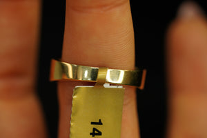 14k Two Crystal Lines Band Ring