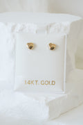 14k Baby Earrings - Tiny Puffy Hearts