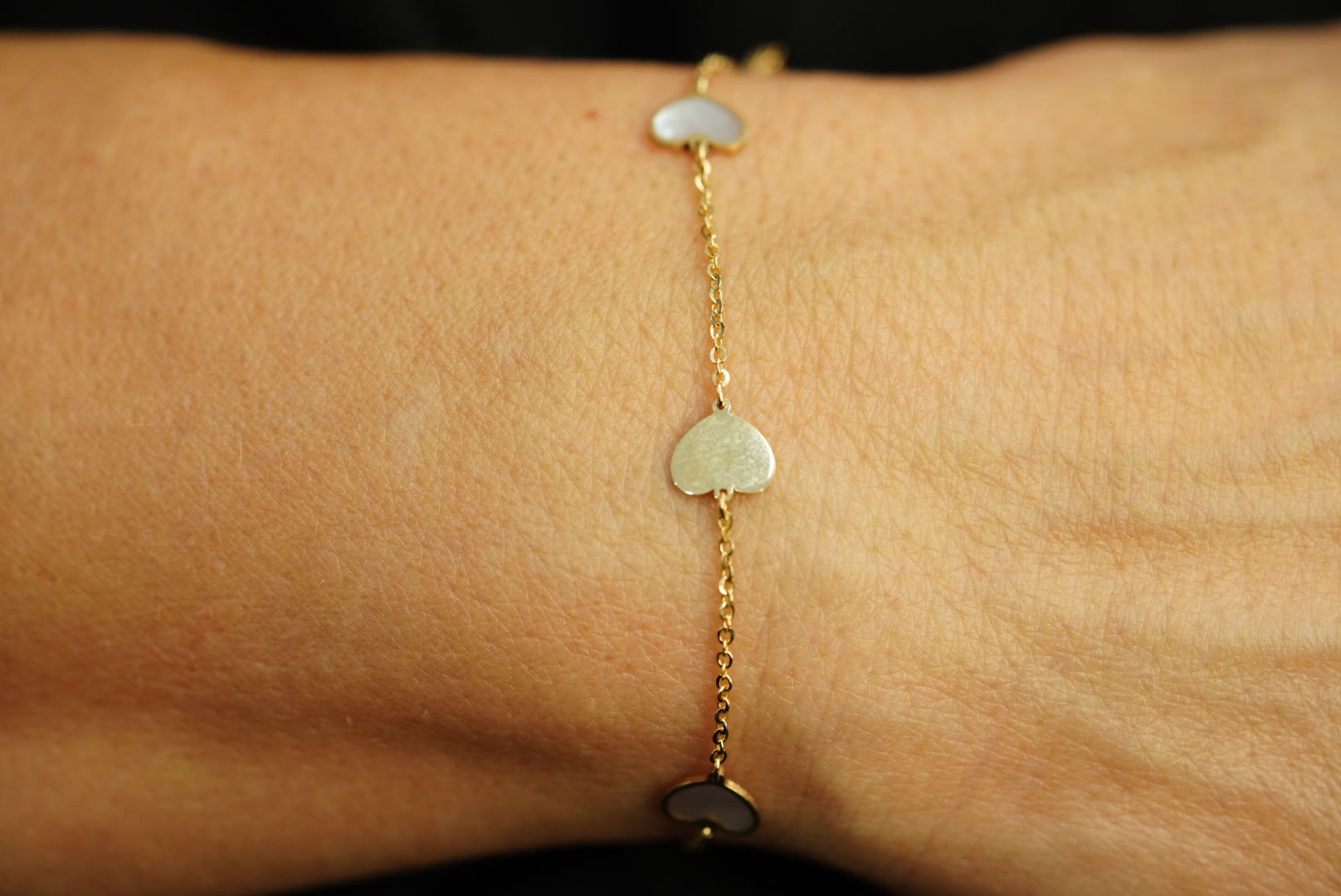 14k Hearts Bracelet