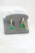 14k Hoops - Green Sphere