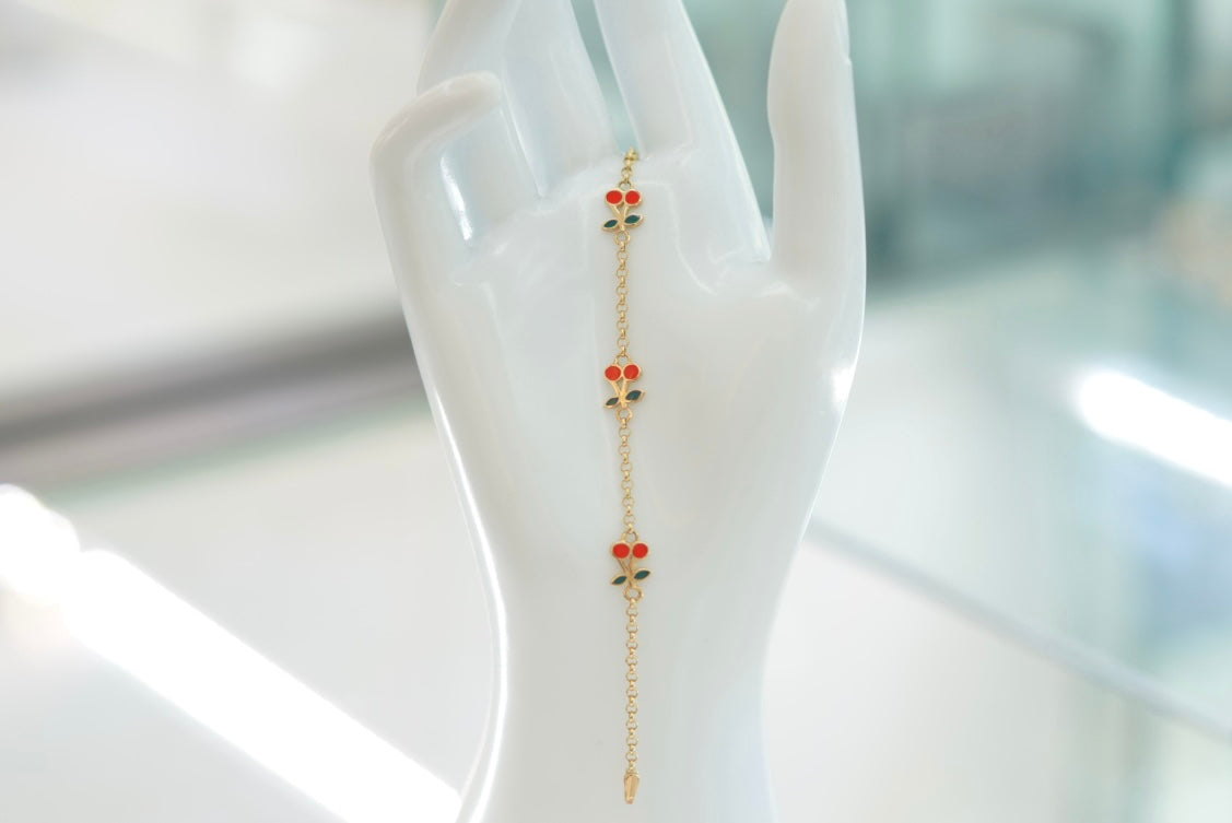 14k Baby Bracelet - Cherry Blossom