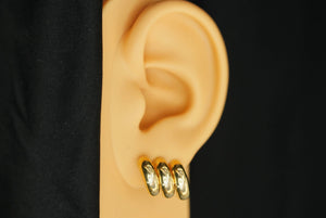 14k Three Lines Earrings