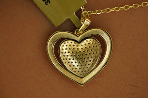 14k Crystal Heart Necklace