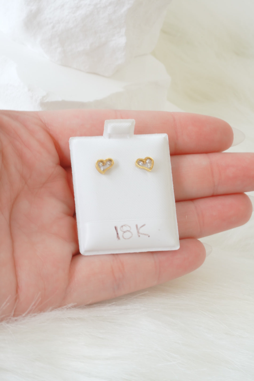 18k Baby Earrings - Abstract Hearts