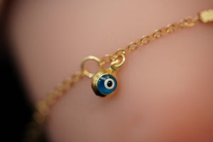 14k ID Bracelet with Two Eye