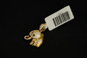 10k Crystal Elephant Pendant New