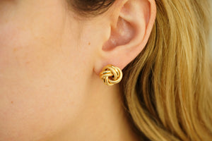 14k Knot with Solid Necklace and Earring