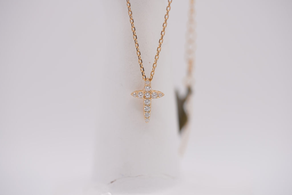 14k Necklace - Shiny Cross