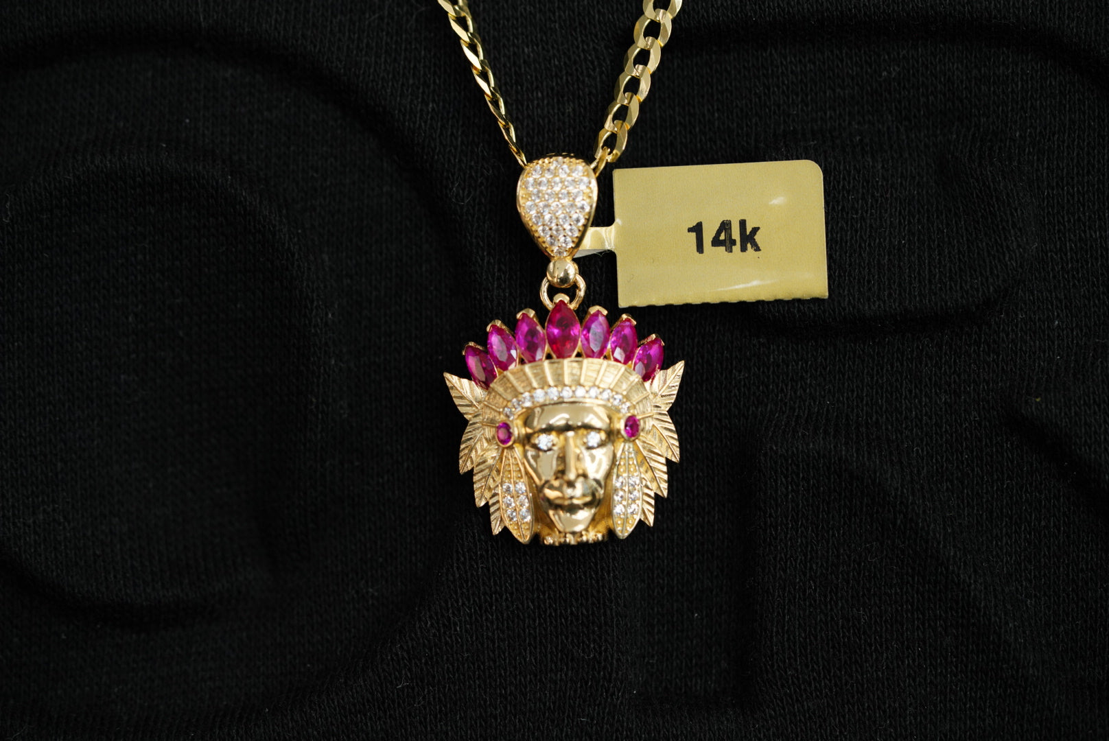 14k Indio Pedant with Diamond Cut Chain