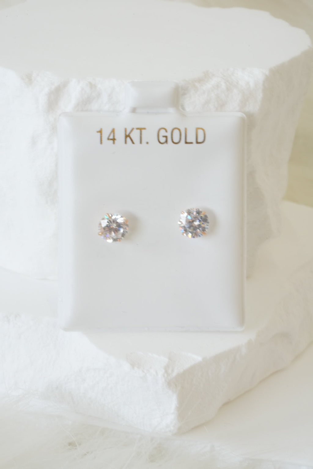 14k Baby Earrings - Round Stones