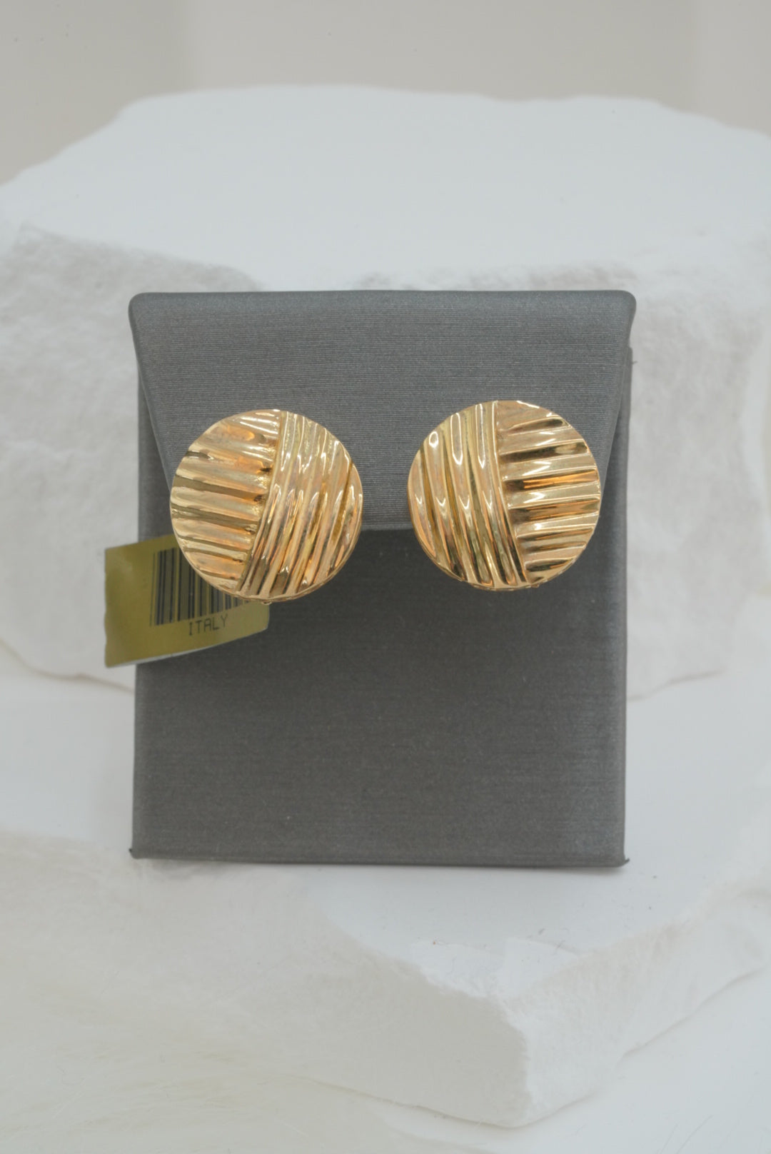 14k Earrings - Lined Circles