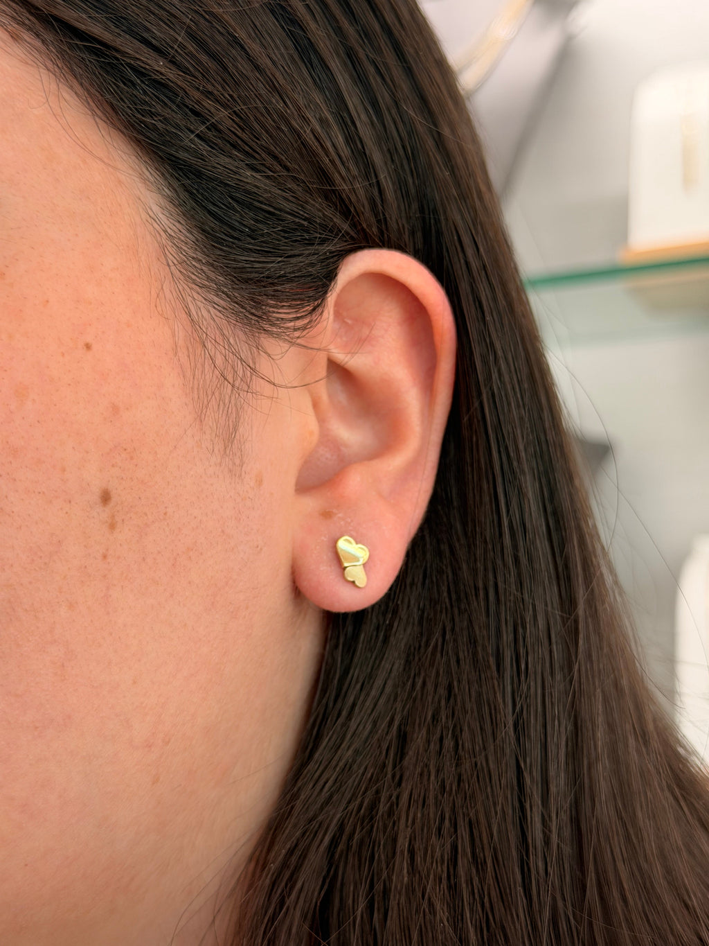 10k Earrings - Twin Hearts