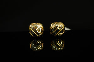 10k Square with Lines Clip Earrings