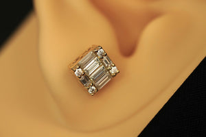 10k Moisanite Square Earrings