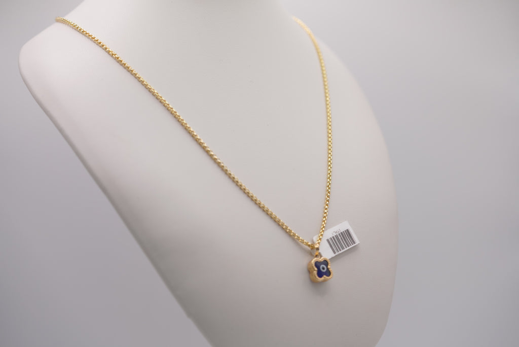 10k Box Chain with Pendant - Lucky Eye