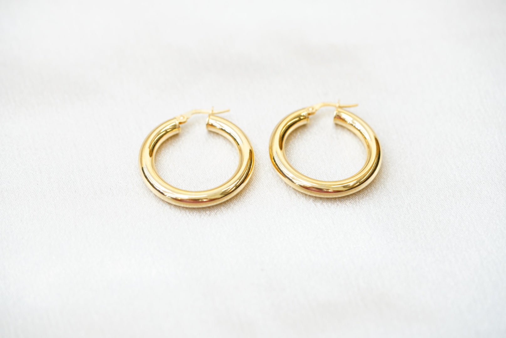 14k Plain Hoops - Timeless Style