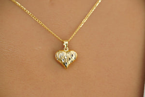 18k Chain with Heart Pendant and Butterfly Earrings