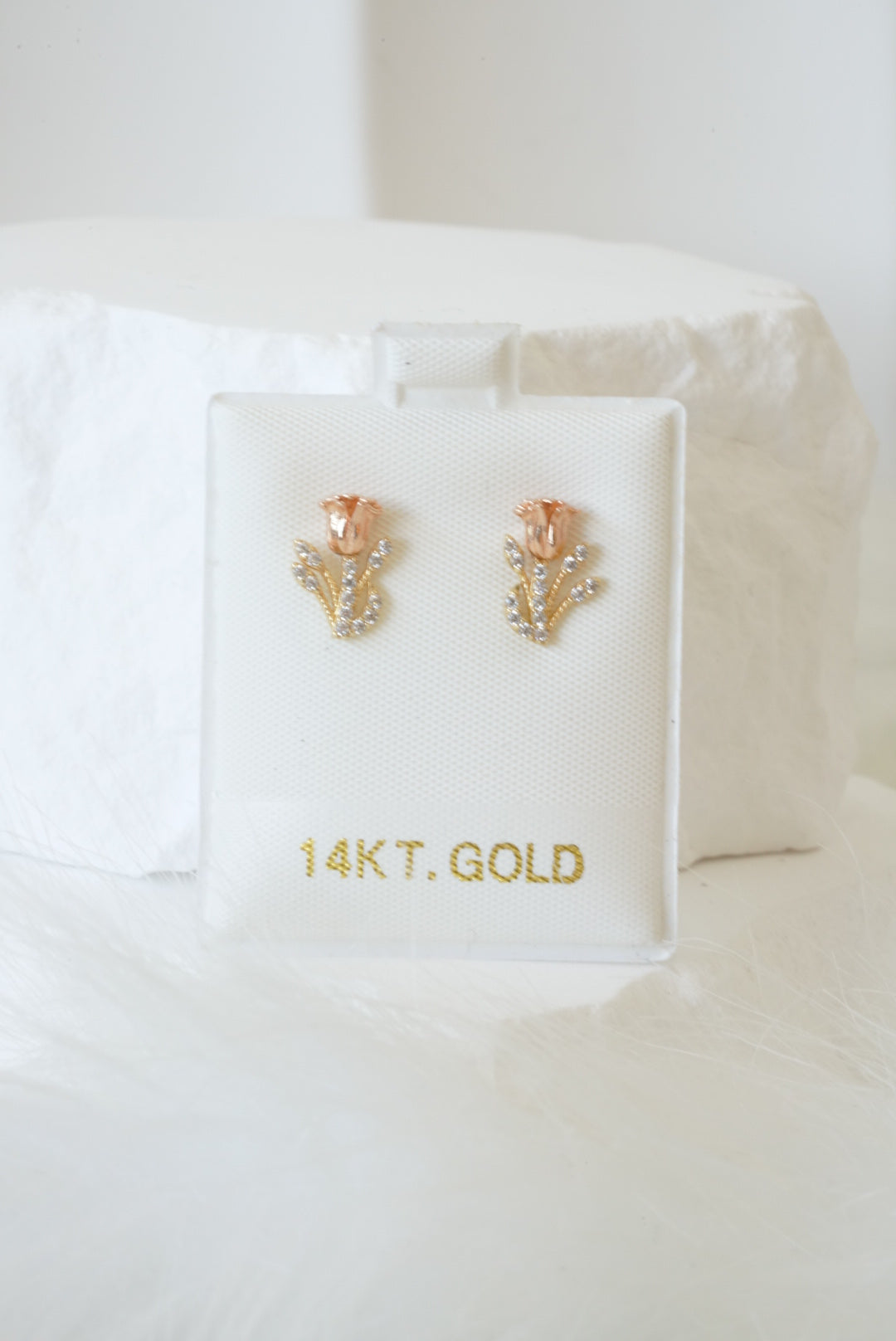 14k Earrings - Rose Beauty