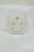 14k Baby Earrings - Pearl & Spheres