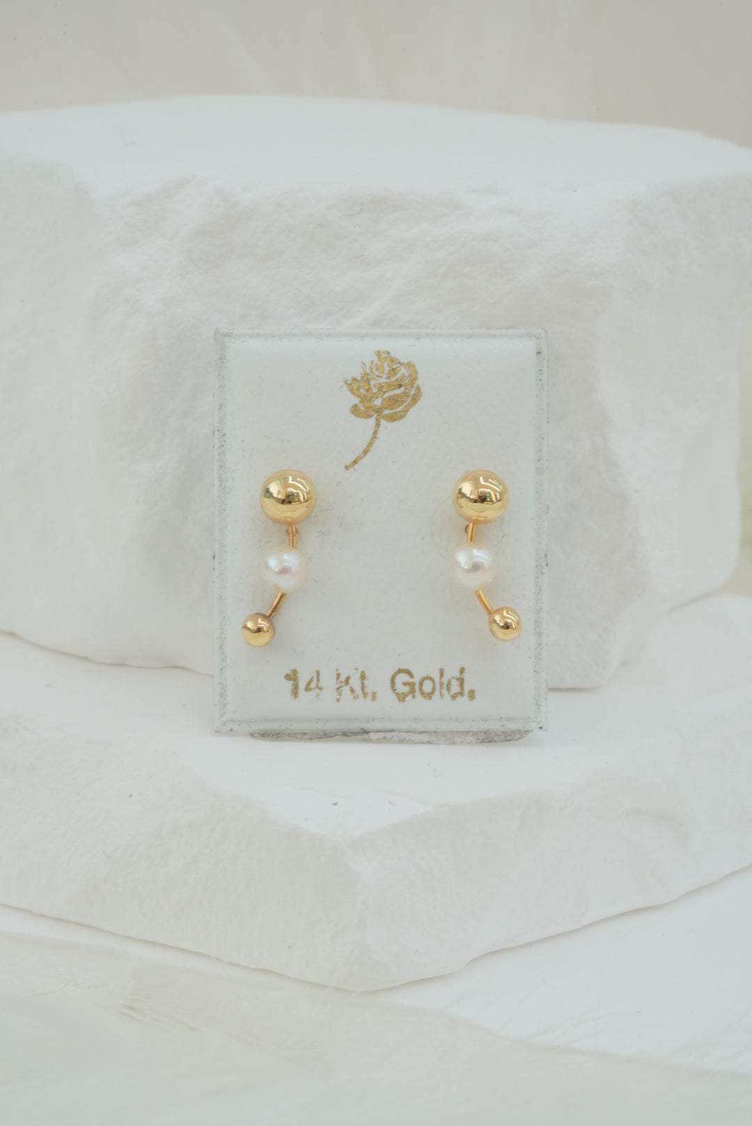 14k Baby Earrings - Pearl & Spheres