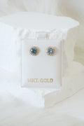 14k Baby Earrings - Baby Blue