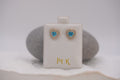 14k Women’s Earrings - Blue Hearts