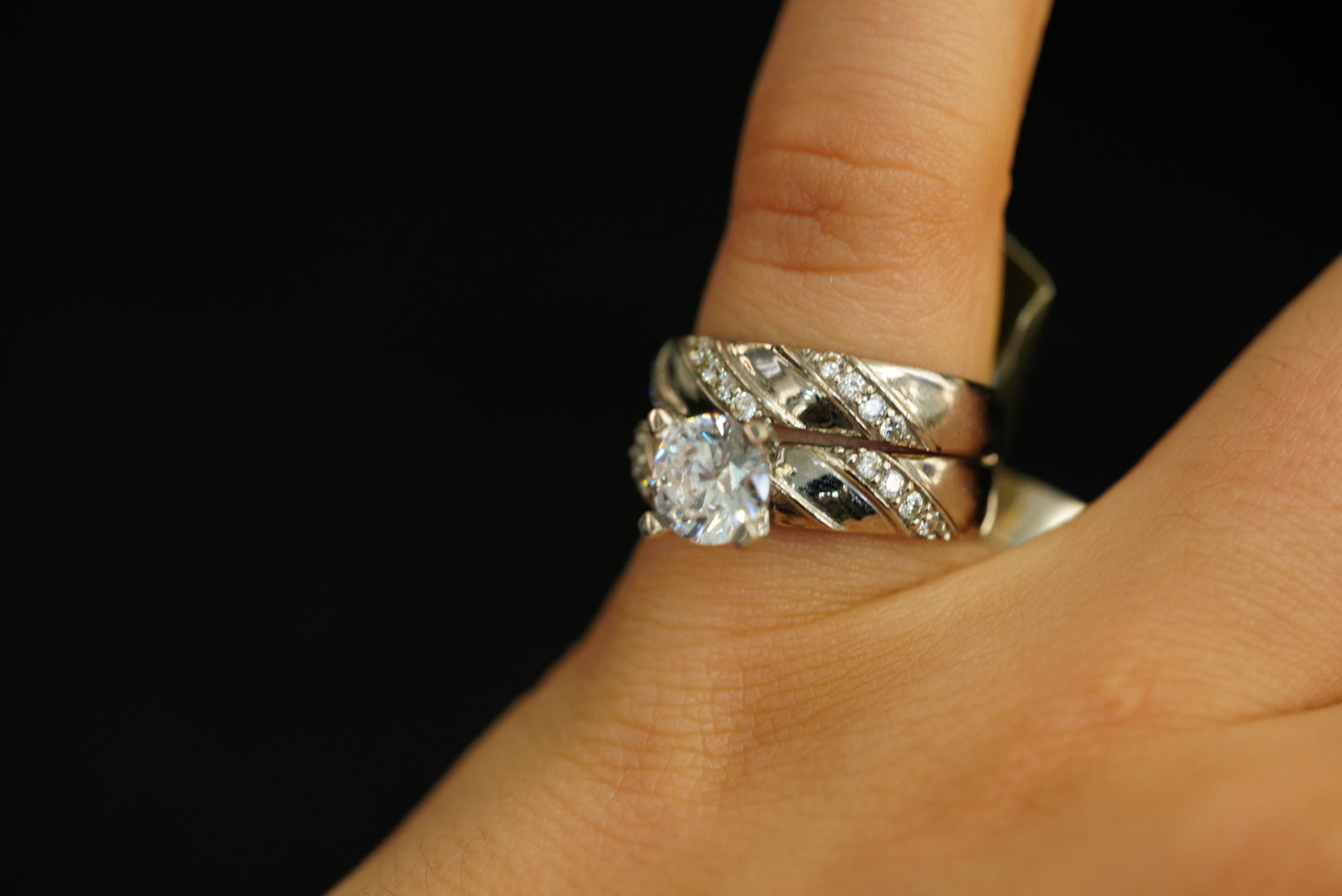 14k White Gold Trio Set