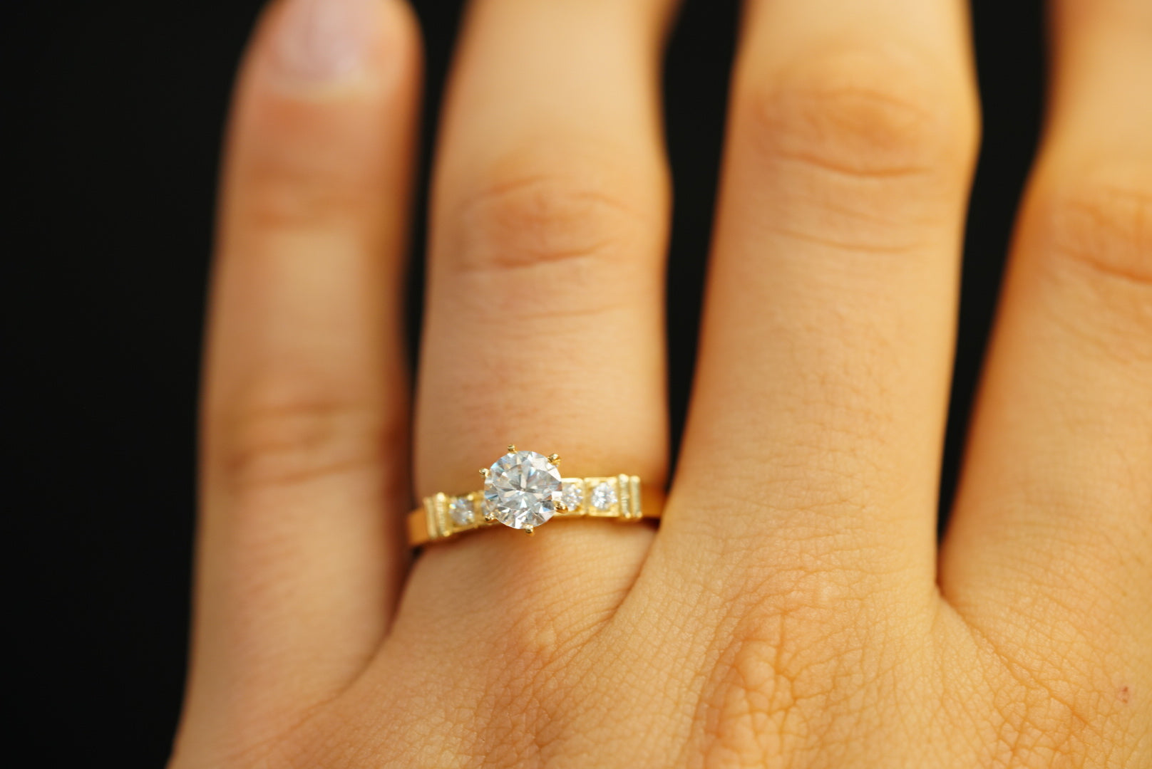 14k Crystals Engagement Ring