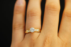 14k Crystals Engagement Ring