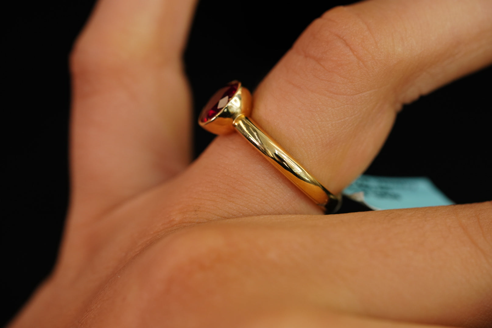 14k Red Crystal Ring