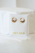 14k Earrings - Golden Pearl
