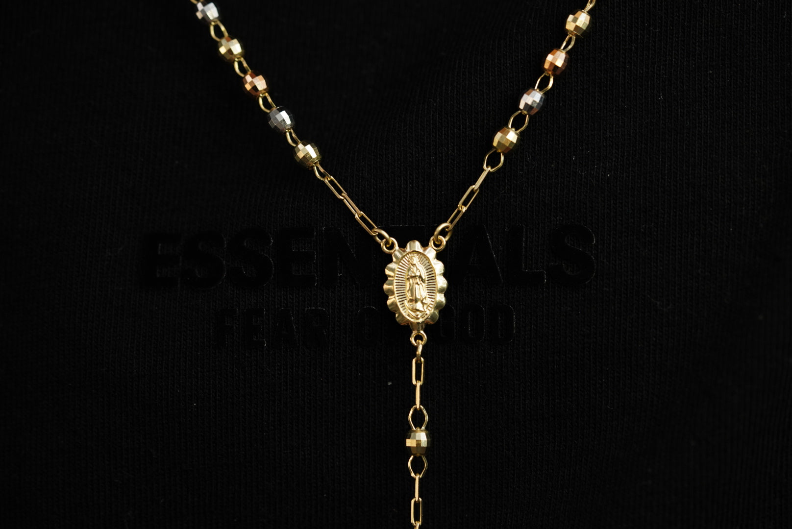 14k Three Gold Big Rosary