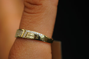 14k Crystal Band Ring