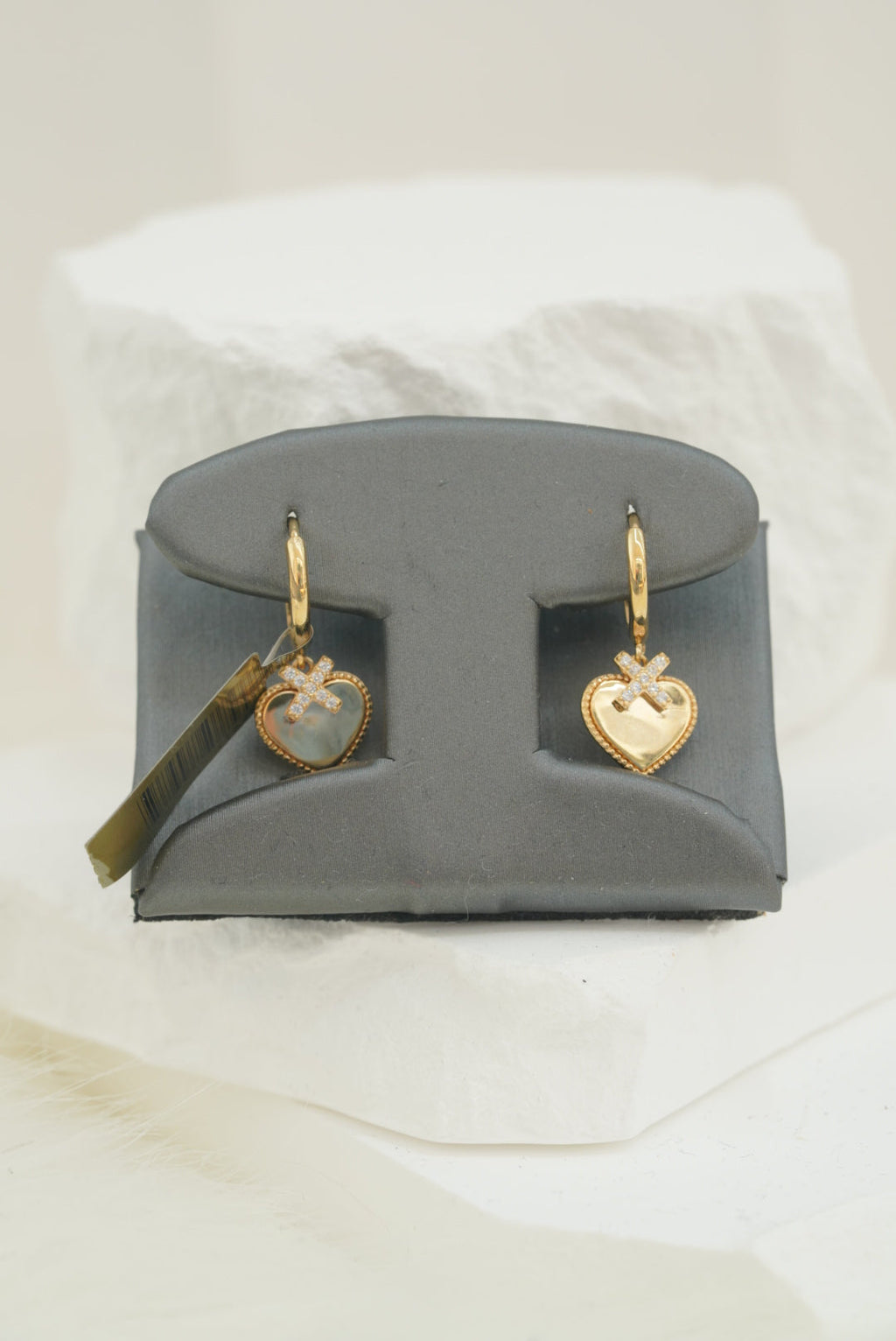 14k Hoops - X Hearts