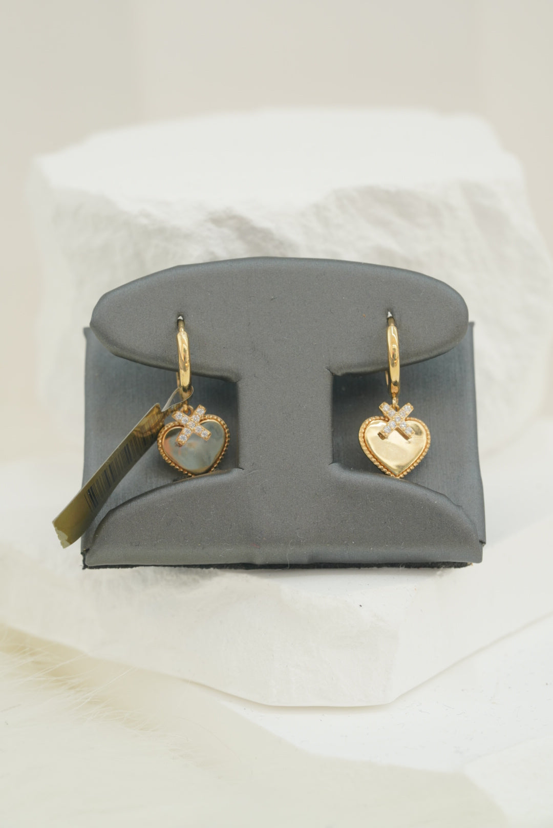 14k Hoops - X Hearts