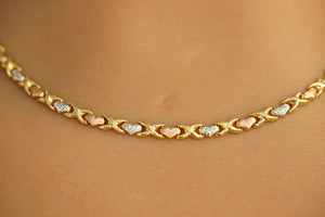 14k XO Necklace and Bracelet Set