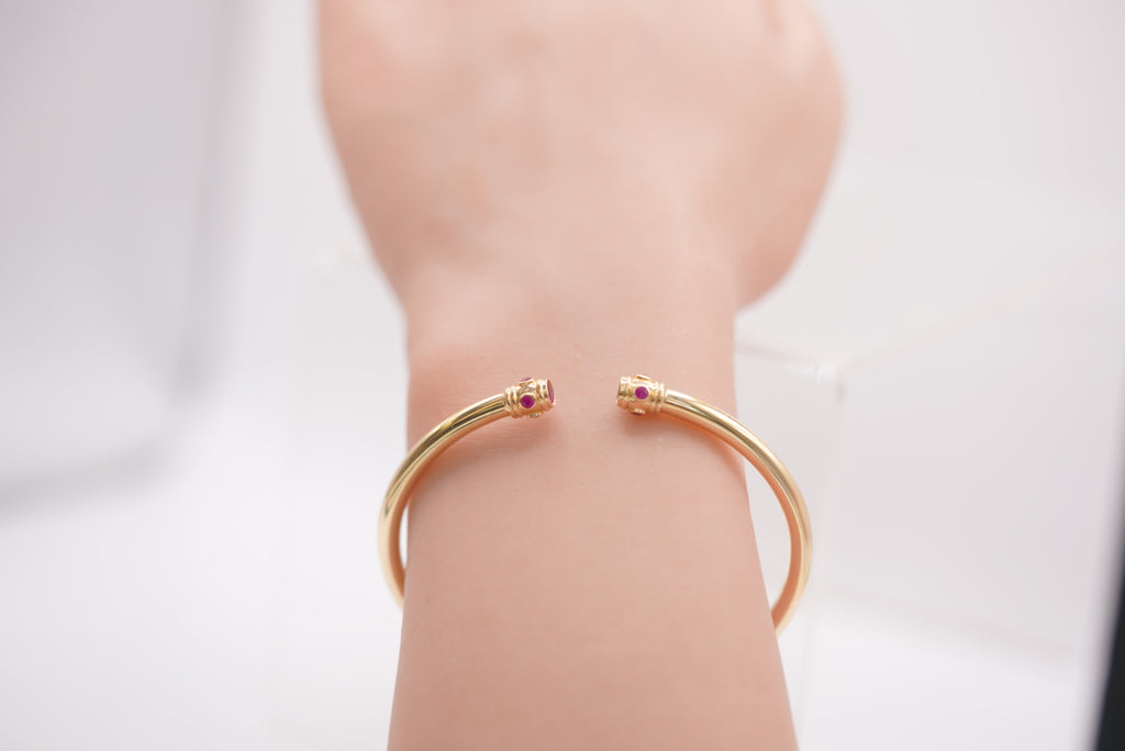 14k Women’s Bracelet - Red Stones