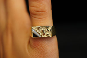 14k Abstract Stripes Ring