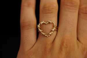 14k Wired Heart Ring